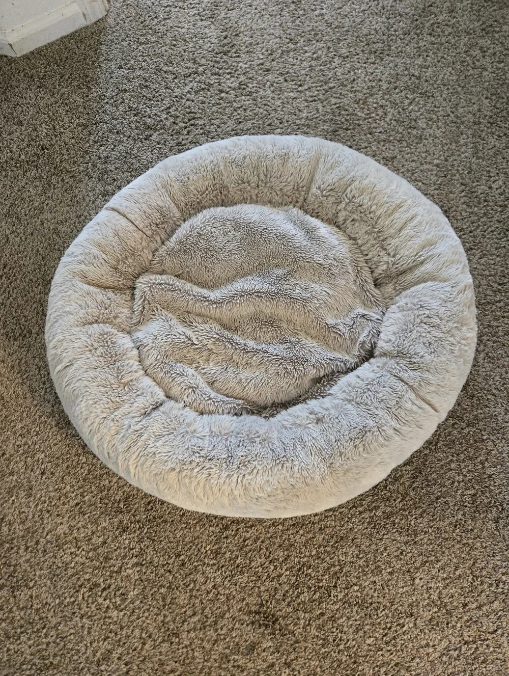 IKEA Plush Round Dog Bed in Cream